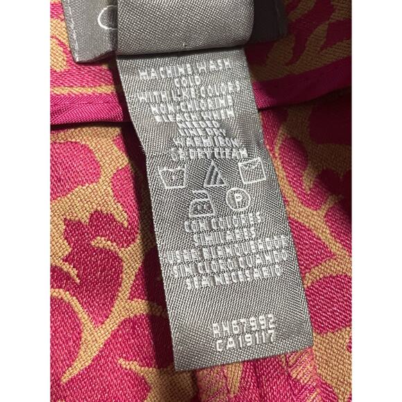 Sigrid Olsen Holiday Pants Womens Sz 2 Paisley Print Stretch Cropped Pink Shine - Picture 11 of 11